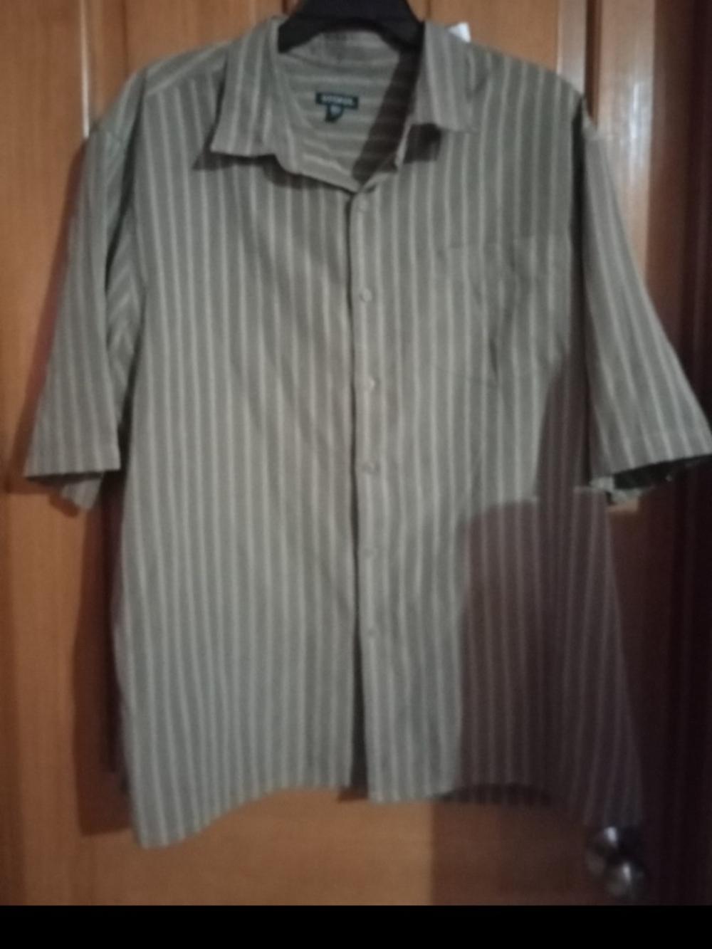 George Olive Green Vertical Stripe Button-Down Shirt